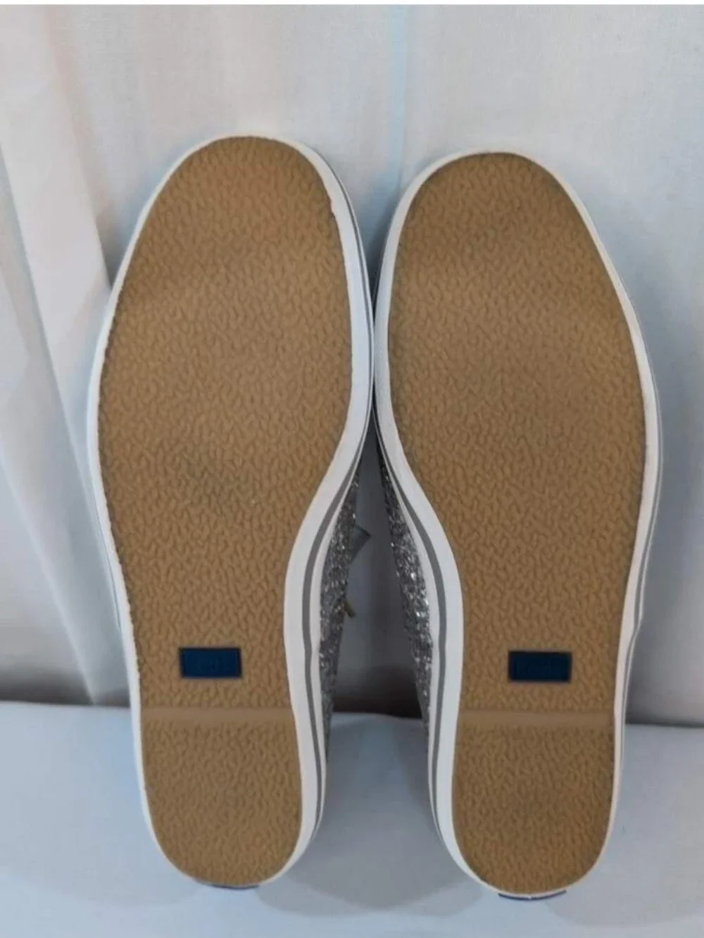 Kate Spade Keds Sliver Glitter Ribbon Lace 8.5 - Picture 7 of 8